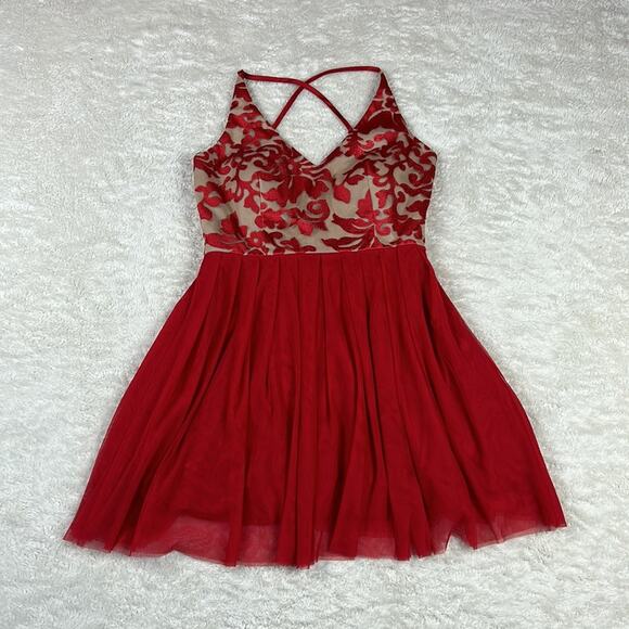 Nights by Teeze Me embroidered Jacquard fit and flare cocktail party dress, 13 - Picture 3 of 9